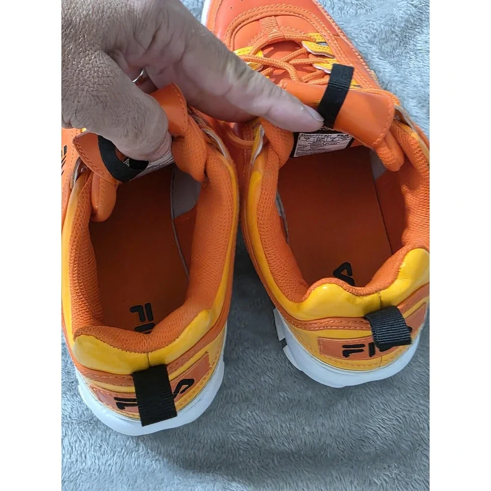 FILA Disruptor II Orange Yellow Chunky Sneakers Mens 7 3XM01777-821
